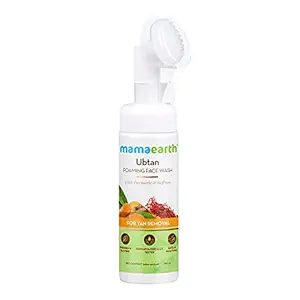 Mamaearth Ubtan Foaming Face Wash with Brush with Turmeric & Saffron for Tan Removal ? 150ml