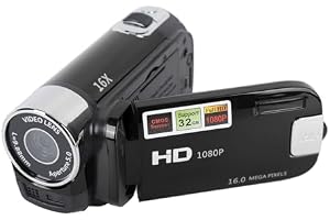 Yosoo Hälsoutrustning handhållen videokamera, videokamera, 1080P 4K 48MP DV-kamera 16x digital vlogging videokamera 2,7" TFT