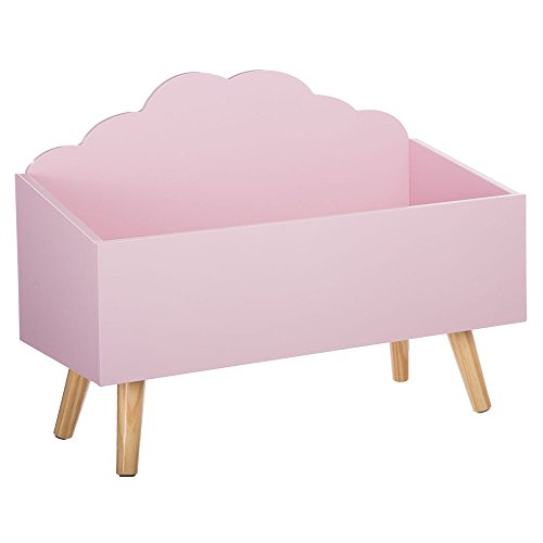 Coffre à jouets Meuble de rangement - Forme Nuage - Coloris ROSE