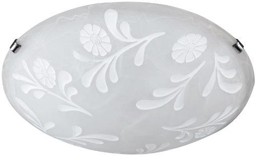 Preisvergleich Produktbild Honsel Leuchten 23583 Deckenleuchte chrom Glas alabasterfarbig weiß Dekor terra