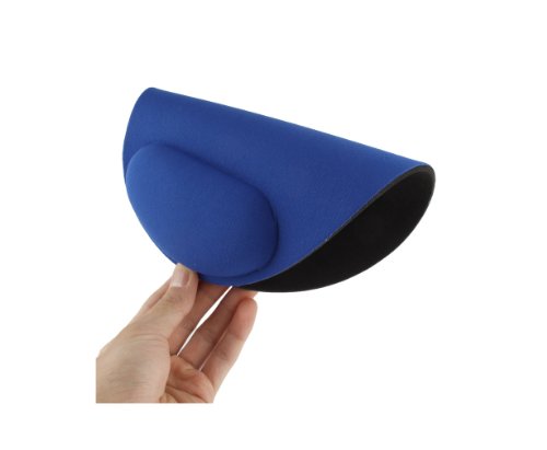 wortek Mauspad aus Stoff mit gummierter Unterseite & Handballenauflage für ergonomische Bedienung – Blau - 3