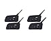 Produktbild V6 BT 1200M Sprechanlage, 4 Sätze Bluetooth Intercom, Outdoor Sports Motorrad Bluetooth Kopfhörer, Motorrad Skifahren Scooter Kommunikation Headsets (4 Einheiten in 1 Paket)