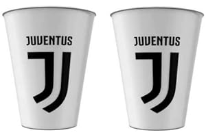 ILS I LOVE SHOPPING Set 2 Bicchieri in plastica 260ml Tifoso Senza BPA/Regalo per Ragazzi Prodotto Ufficiale (per Juventus)