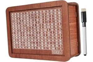 MAIKAIBUZI Wooden Money Box With Counter, Piggy Bank Wood Reusable Wooden Money Jar, Money Saving Box With Erasable Pen Money Saving Bank Help Budget Boxes For Adults Kids (10000)