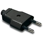 CABLEPELADO Bipolar Plug Plug | Straight Bipolar Plug | Without TT | Contacts Made of Nickel Plated Brass | 10A | 250V | IP20