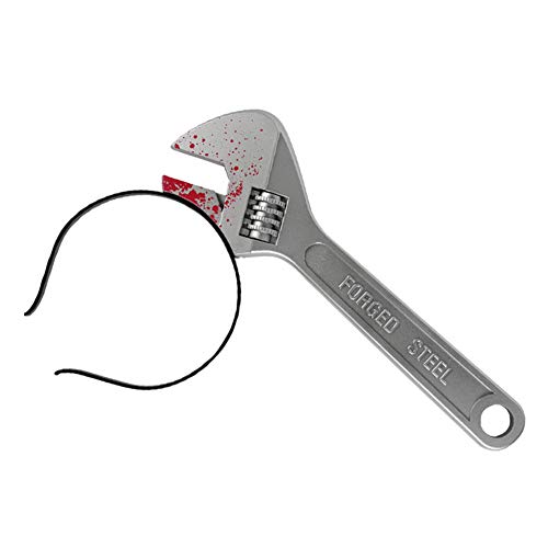 symboat Halloween perform Props Effrayant Axe Saw Cutter diadema Faux sangre escena Hairband Cosplay ornamentos