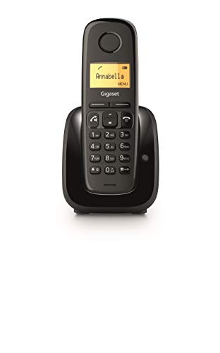 Gigaset A280 Telefono Portatile con Vivavoce Alta Qualità, Tastiera Illuminata, Display illuminato, Lista Chiamate Fatte, Ricevute e Perse, Nero [Versione Italiana]