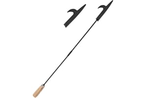 KEAAN Kaminzange Kaminholzzange, Feuerholzzange, Kaminbesteck Innen Brennholzzange, für Lagerfeuer Kaminöfen Kohlezange, Grill, Kaminöfen (Schürhaken Feuerhaken 83cm lang, Schwarz, Stahl)