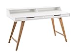 schreibtisch holz massiv antik Dieser moderne Holz-Schreibtisch mit weiß lackierter Arbeitsfläche kann sich sehen lassen. Durch das schlichte Design ist der Tisch mit vielen unterschiedlichen Einrichtungsstilen kombinierbar.