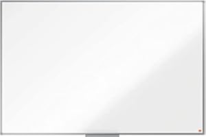 Nobo Lavagna Bianca Magnetica in Acciaio Laccato, 1500 x 1000 mm, Cornice in Alluminio, Sistema di Montaggio ad Angolo, Incl. Vaschetta Porta Accessori, Gamma Essence, Bianco, 1905212