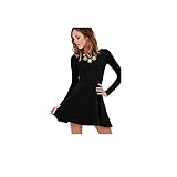  【GWEI】 Damen Spitzenkleid Lange Ärmel Kurz Kleider Minikleid Abend Partei Ballkleid Kleider