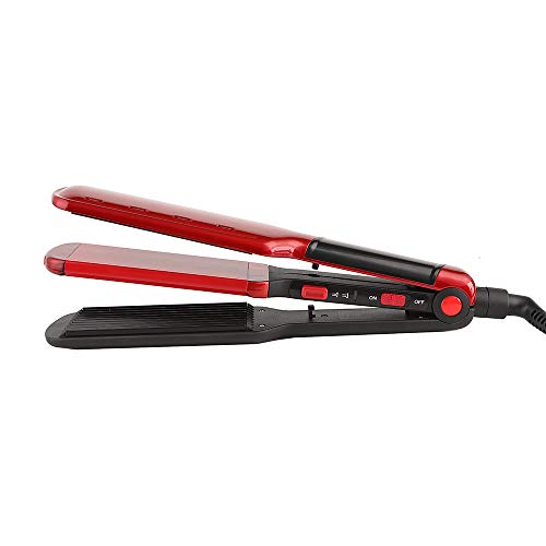 Plancha alisadora de pelo Nano-Diamond, rizadora de pelo profesional, 2 en 1, revestimiento nano-cerámica para alisar y peinar rizos, cierre de seguridad
