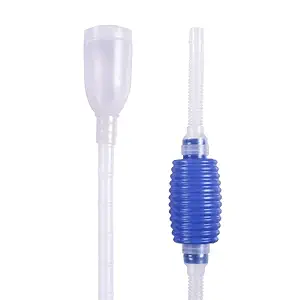 TED Tabbies Aquarium Water Changer and Gravel Cleaning Siphon Pipe for Aquarium (White & Blue)