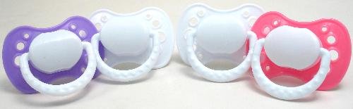 Griptight 4 Safety Cherry Soothers (Silicone) 0 months+ (Pink/Purple/White)