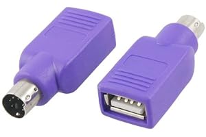 CABLEPELADO Adaptador USB a PS2 - Convertidor de Teclado USB a PS2, Morado. 1 Unidad