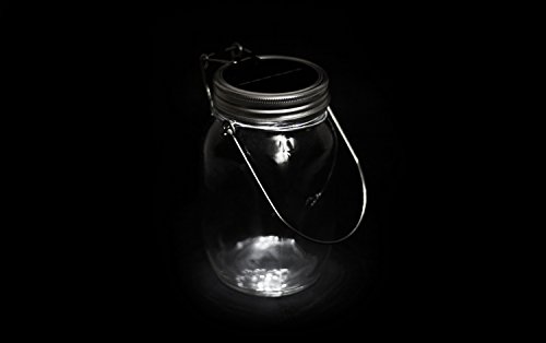 Trendario | LED Solar-Lampe im Einmachglas | Solar-Laterne als perfekte Gartenleuchte | Solar Sun Jar, Sonnen Hängeleuchte aus Glas | Solarglas mit extra langer leuchtdauer - 5