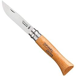 OPINEL - N°06 Carbone - Couteau Pliant de Poche OPINEL Carbone - Couteau de Poche Lame en Acier - Lame Acier 7 cm et Manche en Bois de Hêtre