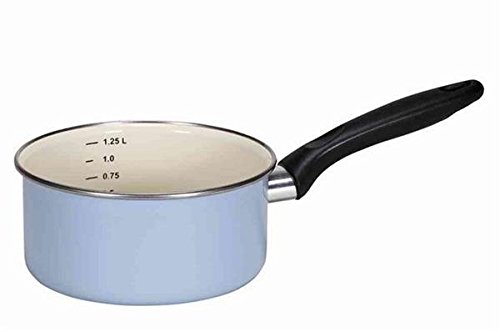 KRÜGER 31916PAB Casserole Sylt avec Bord de chromé 16 cm, Émail, Bleu