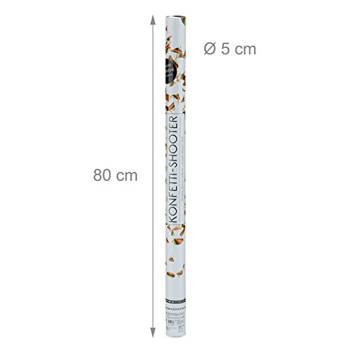 10 x Party Popper 80 cm im Konfettikanonen Set, Konfetti Bombe für Hochzeit und Geburtstag, Konfetti Shooter 6-8 m Effekthöhe, gold metallic - 2