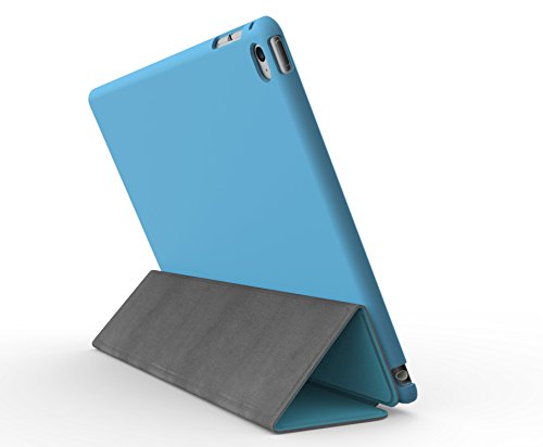 Khomo iPad Air 2 Hülle Case Blau Hellblaues Gehäuse mit doppelten Schutz ultra dünn und leicht, Smart Cover – Dual Blue - 5