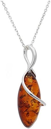 COGNAC BALTIC AMBER STERLING SILVER 925 PENDANT. KAB-50