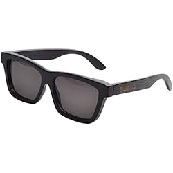 Iwood Marco de bambú Handcrafted Pintura Negro polarizado Gris lente Gafas de sol madera