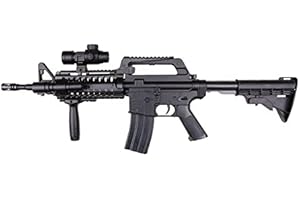 PACK Fucile a Pallini Airsoft MR733-M4 / plastica ad Alta Resistenza/Colore Nero/armamento Manuale (0,5 Joule) / Fornito con Accessori