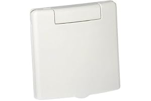 Plastiflex Dammsugare kvadratisk design VEX-S färg vit, centraldammsugare uttag, 80 x 80 mm, 2 kontaktstift, öppning 36-38 mm
