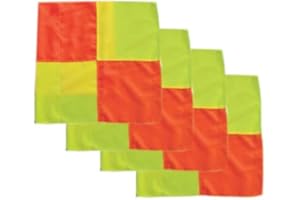 Saraoriginalshop Juego de 4 banderines de fútbol de esquina de repuesto con ojal banderines de fútbol de esquina de fútbol de fútbol para poste de 30 mm, amarillo y naranja fluorescente, 40 x 32 cm.