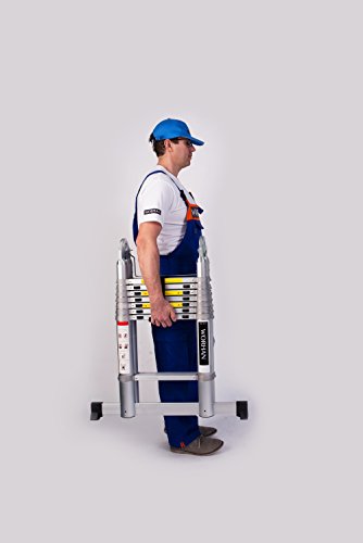 WORHAN® 3.2m TELESKOPLEITER MIT ALUMINIUMRINGEN ANLEGELEITER KLAPPLEITER TELESKOP LEITER MULTIFUNKTTIONS LEITER 320cm (.3.2m+Tasche Aluringen) - 4