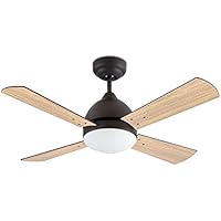 Leds-c4 borneo - Luminaria colgante con ventilador borneo e27 2x13/60w marron