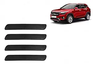 CARIZO Car Front and Rear Corner Bumper Guard Protector | Black Rubber Strip | Anti-Collision | Anti-Scratch Bumper Protector for Kia Seltos