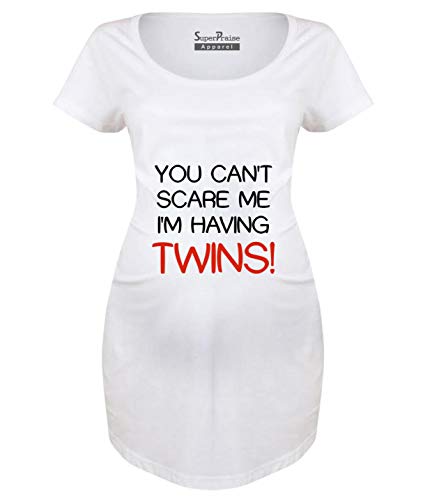 SuperPraise - Maglietta per Gravidanza, con Scritta Divertente Guess What Baby Surprise, da S a 3XL Bianco XL