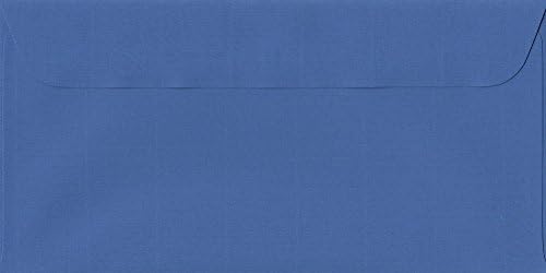 Pack Of 100 Royal Blue 114mm x 224mm Peel/Seal 100gsm DL Paper Coloured Envelopes