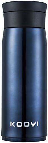Kooyi Vacuum Insulated Travel Coffee Mug 450 ML, Leak Proof Stainless Steel Flask (Blue)