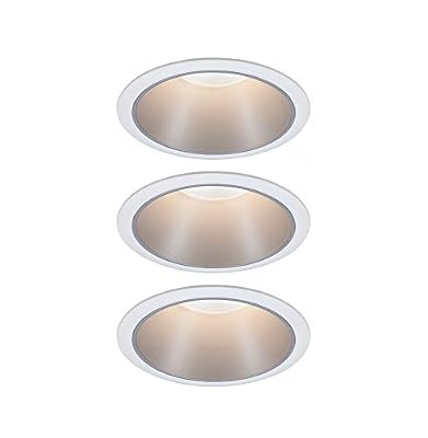 Paulmann - Cole / 93410 - Spot LED encastrable rond - Avec 3 x 6,5 W - Intensité variable - Blanc, argenté - En plastique - Plafonnier en zinc - 2700 K - 19,5 W