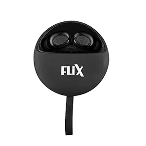 FLIX (Beetel) Breeze 110 Bluetooth v5.0 True Wireless Earbuds with Mic, Upto 12Hrs Playtime, Low Latency Mode, Touch Controls, LED Display, Unique Swivel Design, Voice Assistant (Black)(XTW-T301)