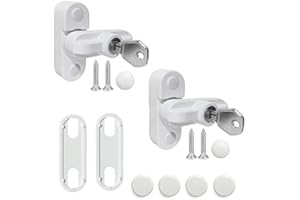 AONGRAY Window Sash Jammer Locks Set 2 PCS Window Locks and Door Jammer Upvc Sash Jammer for Home Security uPVC Windows and Doors White Zinc Cast Alloy