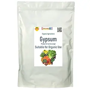 Ecotika Agriculture Grade Gypsum (Calcium Sulphate) of Marine Origin for Organic Farming and Gardening , 1 Kg Pack