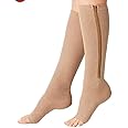 Anugrah Zipper Compression Socks Stockings with Open Toe Calf Support Best Support Zipper Stocking for Edema, Swollen, Nurses, Pregnancy,Recovery (multi Color, L/XL)