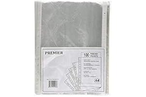 WHITE BOX 3 x Whitebox A4 Punched Pocket - Clear, Pack of 100