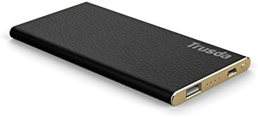 Desire2 Charge Anywhere 5,400mAh Premium Fashion Power Bank Black Leather Ultra Compact Portable Charger High Performance Li-Polymer Battery with 1x USB with ChargeSmart and StaySafe Technology for iPhone, iPad, Samsung Galaxy, LG, Nexus and more - Soft Leather (5600mah Luxury Leather, 1 Port (Super Slim) - Black)