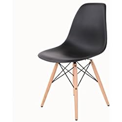 HNNHOME Chaise Inspirée Eiffel Dîner Salon Mobilier Moderne - Noir