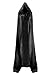 Produktbild discoball Halloween Umhang mit Kapuze Vampir Kostüm Damen Herren Lang Satin Samt Cape Erwachsener Unisex Kapuze für Karneval Fasching Cosplay Party Einheitsgröße ca. 150cm (Schwarz)