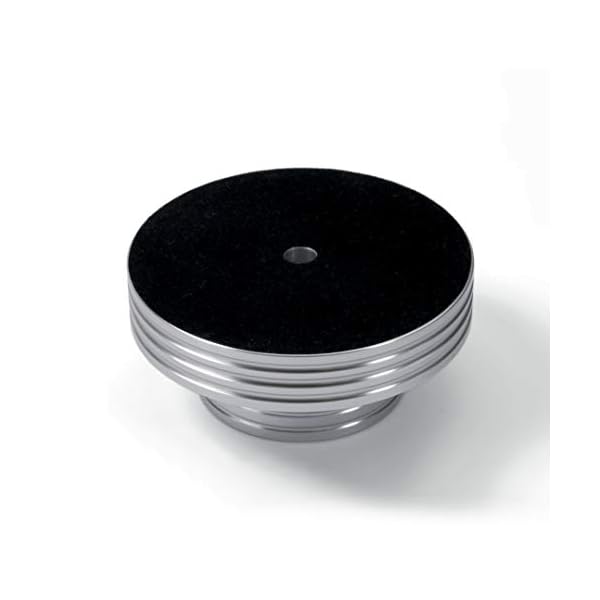 Dynavox Plattenspieler-Stabilizer PST300 Silber mit Libelle, Auflagegewicht für Plattenspieler aus Aluminium, Gewicht 300g – Bild 3