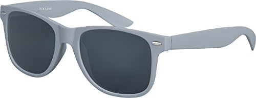 High quality Nerd Sunglasses mat Rubber Retro Vintage Unisex Glasses with Spring hinge - 101 Various Colours/Model selectable - Grey - Smoke