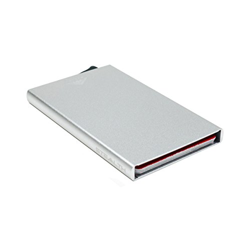 Stealth Wallet | El Bloqueo de la Tarjeta RFID crédito de la Carpeta Titular del eyector | Carpeta de Aluminio Minimalista con la protección del RFID (Plata)