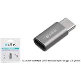 S-link SL-TA25M G&uuml;m&uuml;ş Metal G&ouml;vde MicroUSB 5pin F to Type C M &Ccedil;evirici.