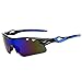 Produktbild HUIHUAN Radfahren Brille Fahrer Fahren Sonnenbrille Sonnenbrille Flut Menschen Reiten Explosionsgeschützte Brille Nachtsicht Spiegel Sport Spiegel,Blue