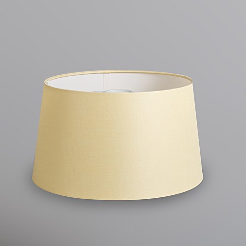 QAZQA Leinen Lampenschirm 35cm rund DS E27 leinen creme , Rund konisch Schirm Pendelleuchte, Schirm Stehleuchte, - 3